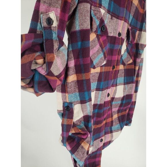 Matchstick Long Sleeve Flannel Plaid Check Shirt Size Small Roll Tab Base Argus - Picture 5 of 9